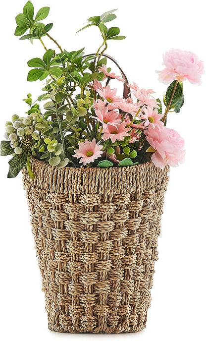 Woven Front Door Basket Seagrass Wall Hanging Basket Decorative Boho Mounted by LGENHOOMHandwovenNaturalWaterHyacinthBasket