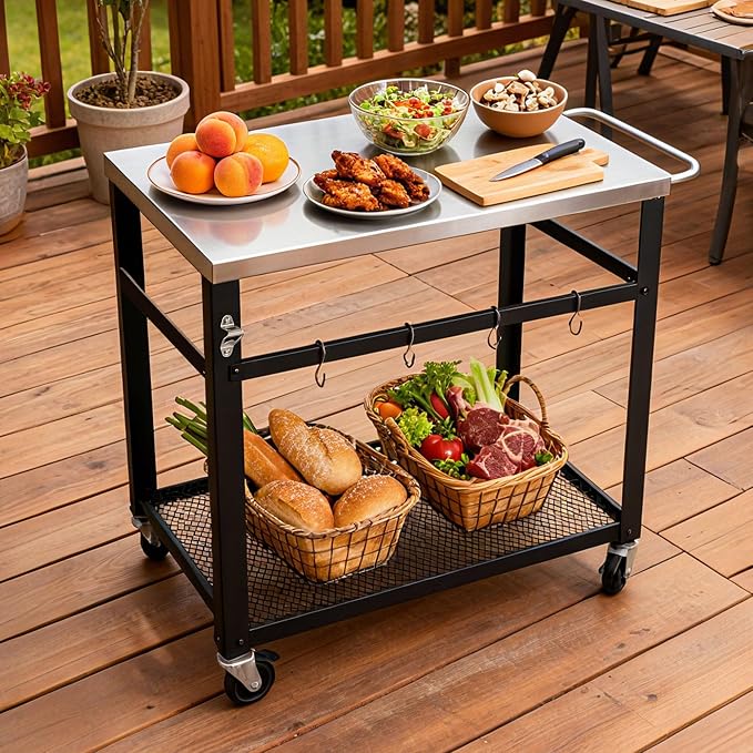 Endark Multi-Functional Stainless Steel Food Prep Cart – A Rolling Kitchen and - Image 6