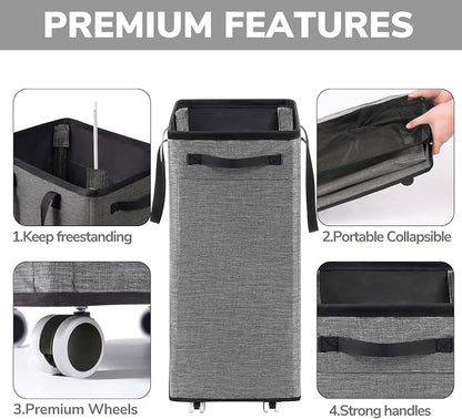 Goodpick 75L Rolling Laundry Basket, Large Laundry Hamper - Image 7