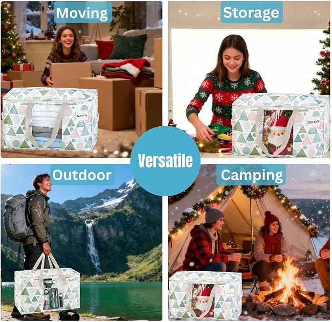 VENO 4 Pack Moving Bags, Large Christmas Storage Bins - Image 8