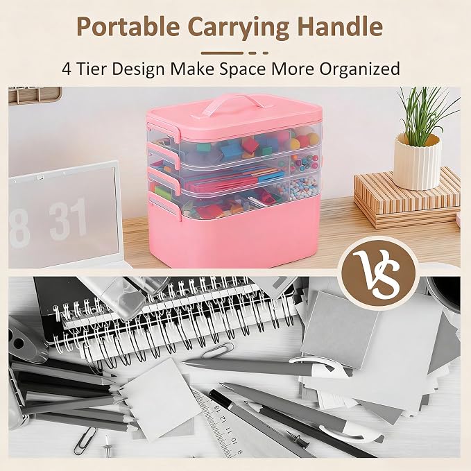 Gifhomfix 4-Layer Plastic Craft Organizers and Storage Box - Image 5