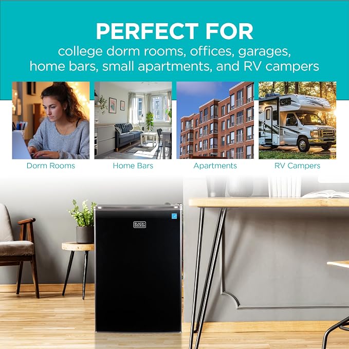 BLACK+DECKER 2.5 Cu. Ft. Compact Refrigerator, ENERGY STAR Certified, Single - Image 7