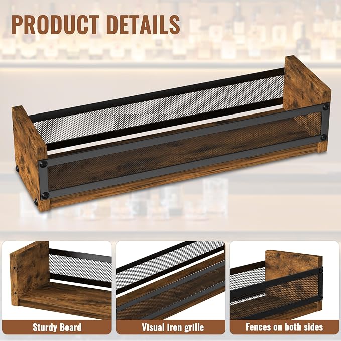 Alyoen Liquor Bottle Display Shelf, Coffee Syrup Rack Organizer, Countertop - Image 3