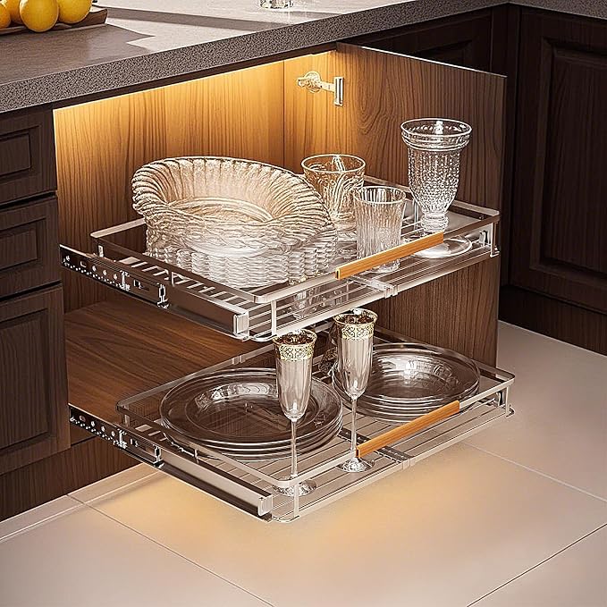 2 Pack Expandable Pull Out Cabinet Organizer，Side Mounting - Image 7