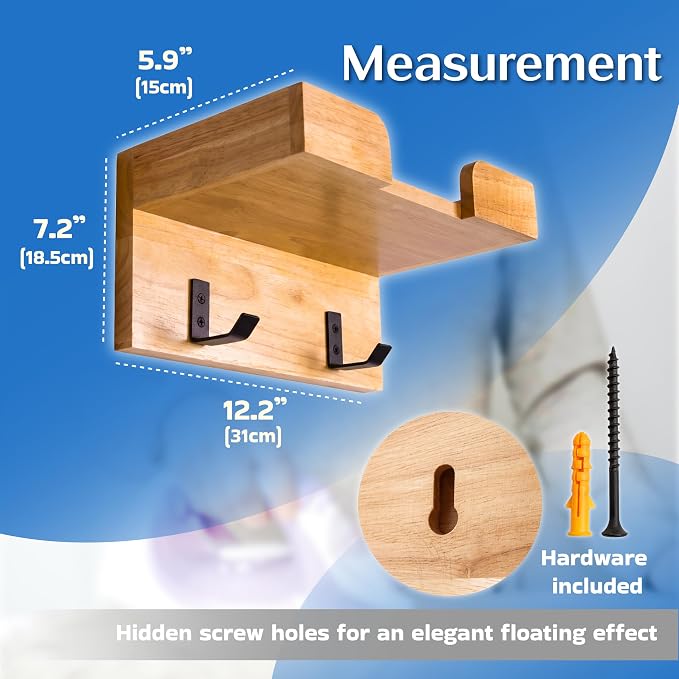 Solid Wood Ironing Board Hanger Wall Mount - Image 3