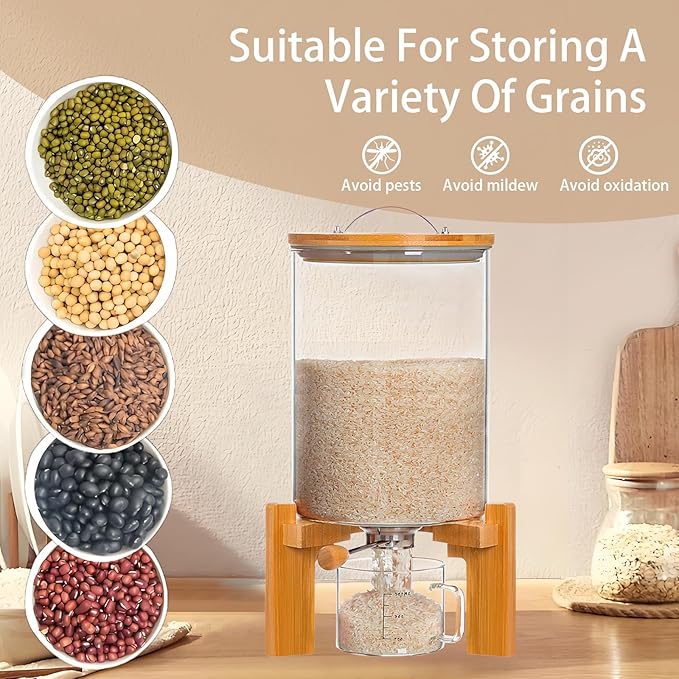 Rice Dispenser, Rice Storage Container, Flour and Cereal Container - Image 2