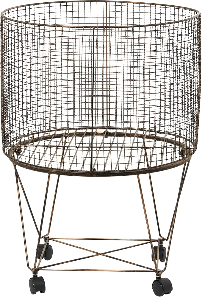 Deco 79 Metal Cylinder Storage Cart by Deco79