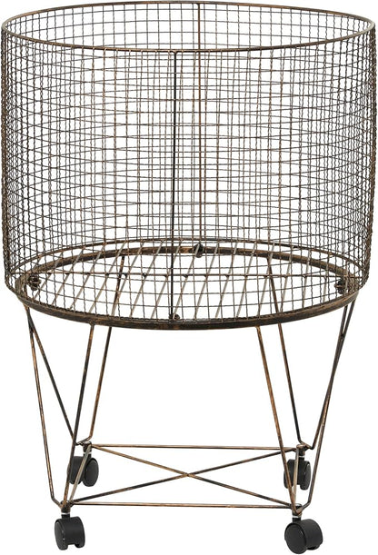 Deco 79 Metal Cylinder Storage Cart by Deco79