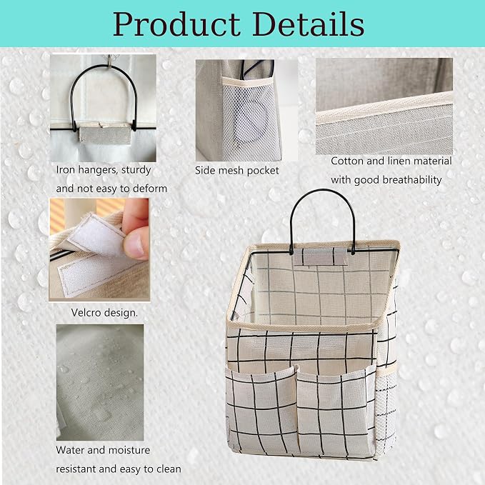 2 Pack Wall Hanging Storage Bags, Organizer - Image 3
