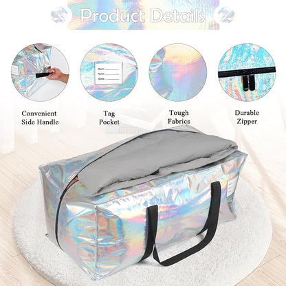 2 Pack Heavy Duty Moving Bags Extra Large Waterproof Foldable Clothing Storage - Image 4