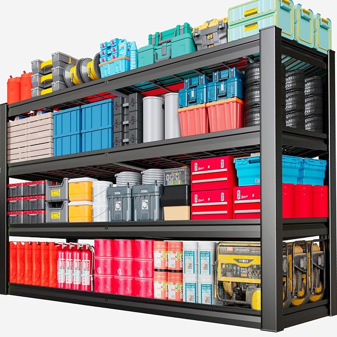 68" Wide Heavy Duty Garage Shelving Units, 4-Tier Deep Storage Shelves by SKZNSA