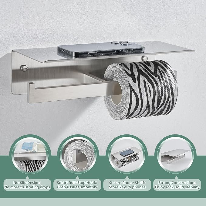 APLusee Double Toilet Paper Holder - Image 4