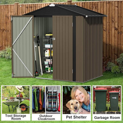 JUMMICO Metal Outdoor Storage Shed 6 x 4 FT Metal Shed - Image 3