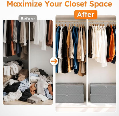 LotFancy Foldable Under Bed Storage Bags, Closet Organizers and Storage Bins - Image 5