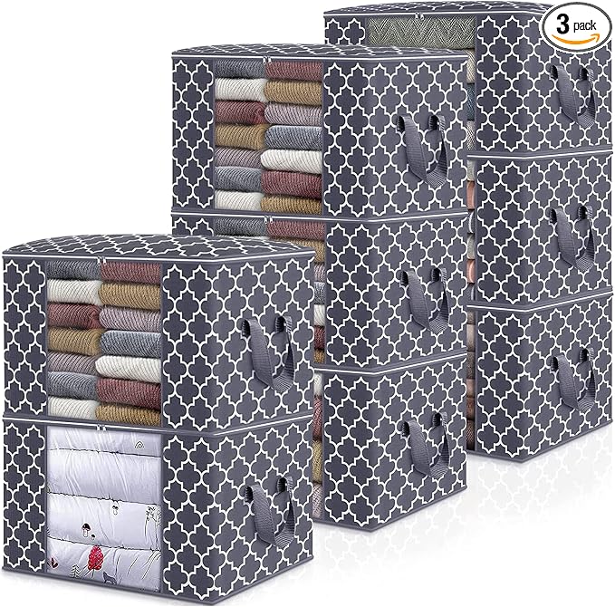 WISELIFE Storage Bags, Large Blanket Clothes Organization and Storage Containers by WiseLife