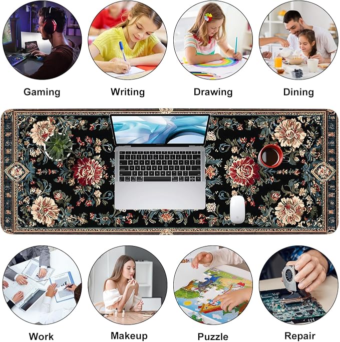 Vintage Persian Carpet Mouse Pad – Large Extended Desk Mat 31.5 x 11.8 in – - Image 9