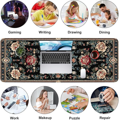 Vintage Persian Carpet Mouse Pad – Large Extended Desk Mat 31.5 x 11.8 in – - Image 9