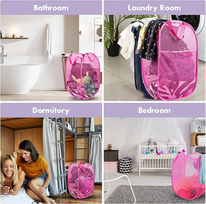 DUCOO Pop Up Laundry Hamper, 70L Collapsible Mesh Laundry Basket - Image 6