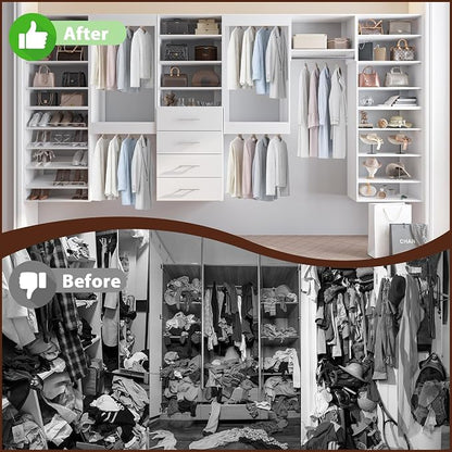 19.5" Wide Tall Hanging Modular Closet System, Wall-Mounted Closet Organizer - Image 4