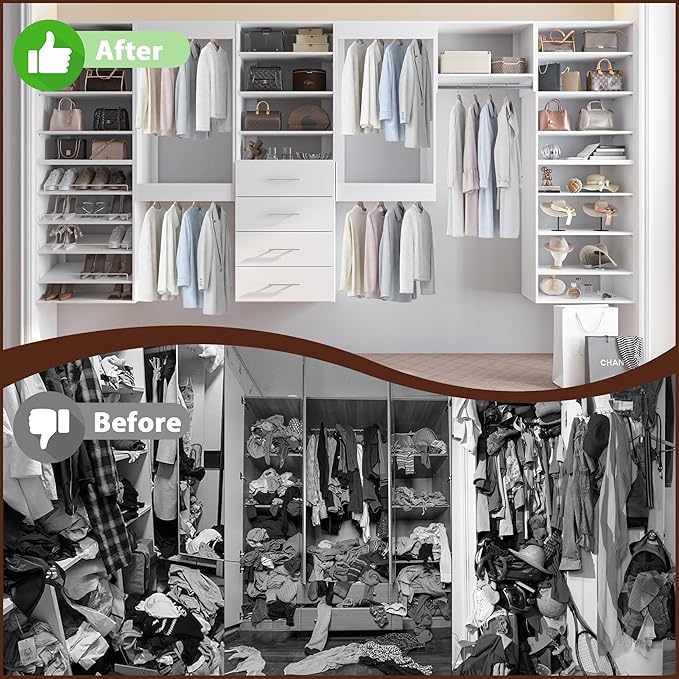 19.5" Wide Double Hanging Modular Closet System, Wall-Mounted Closet Organizer - Image 3