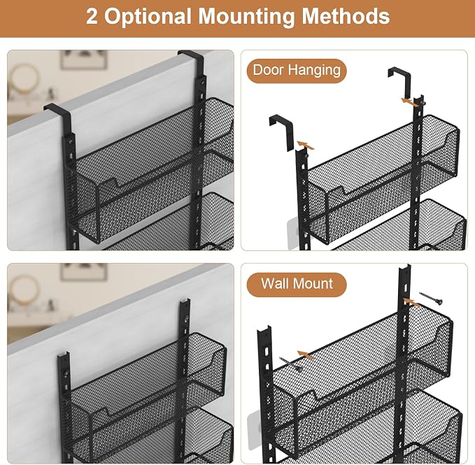 VyGrow Over The Door Organizer, 8-tier Metal Door Organizer Hanging - Image 4