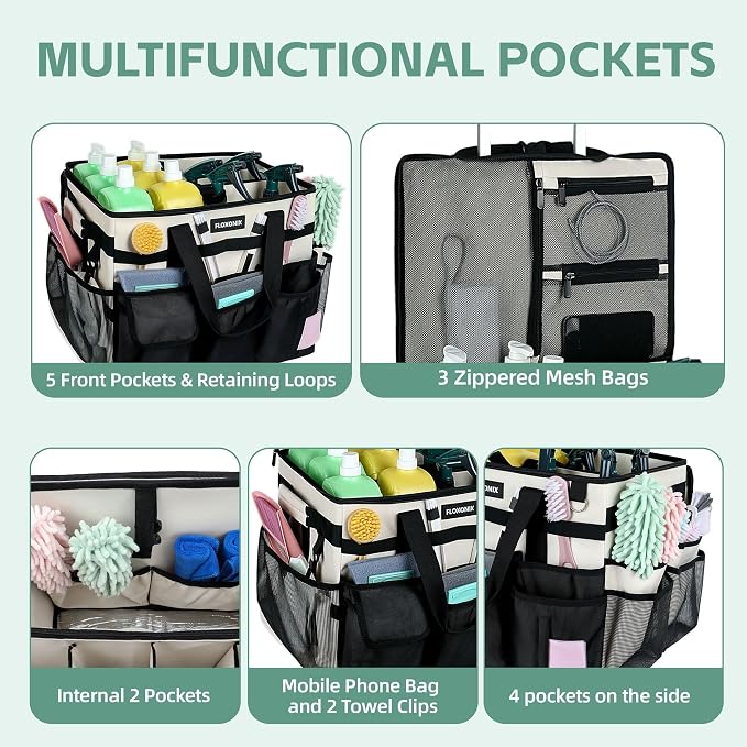 Large Rolling Cleaning Caddy Bag - Image 6