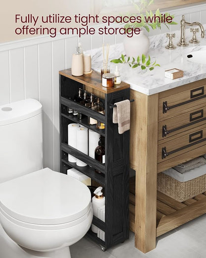 VASAGLE 4-Tier Slide-Out Storage Cart, Slim Kitchen Cart - Image 5