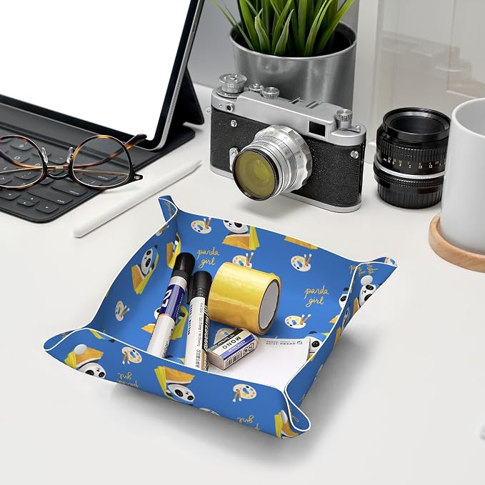 Leather Jewelry Valet Tray for Women and Man, Storage Tray for Remote Controller - Image 7