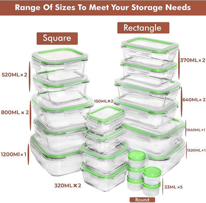 Razab 35 Pc Set Glass Food Storage Containers - Image 2