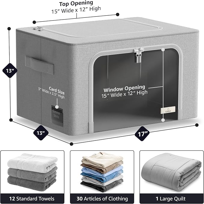 Sorbus Storage Bins with Metal Frame - Image 4