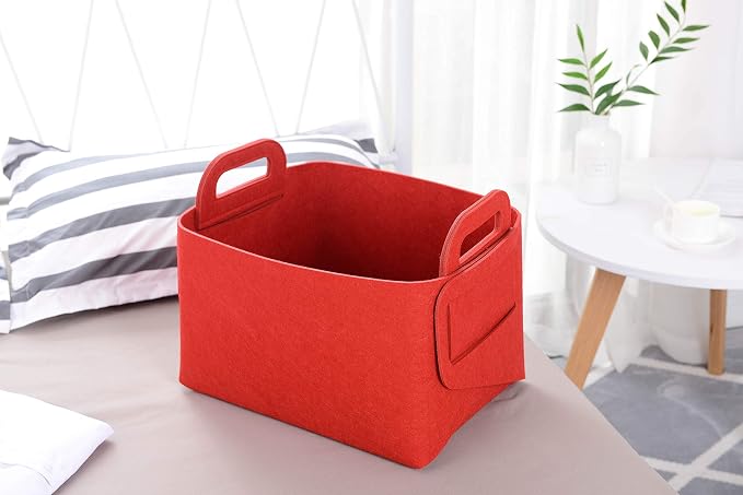 Minoisome Storage Basket Felt Storage Bin Collapsible& Convenient Box Organizer - Image 3