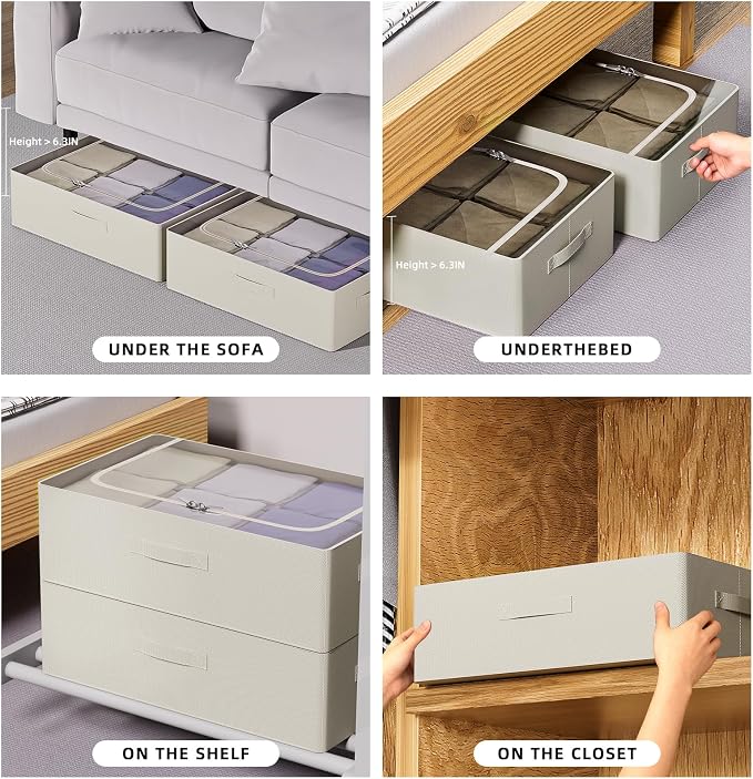CYhom Under Bed Storage Bins Frame Storage Box Oxford Fabric Sturdy Underbed - Image 3