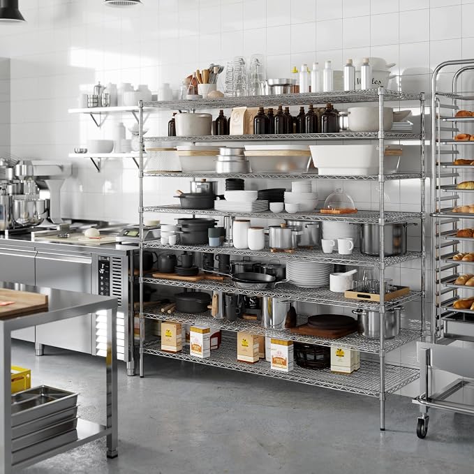 24" Deep x 72" Wide x 74" Height Wire Shelving Kit | 8-Tier | NSF Commercial - Image 4