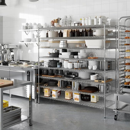 24" Deep x 72" Wide x 74" Height Wire Shelving Kit | 8-Tier | NSF Commercial - Image 4