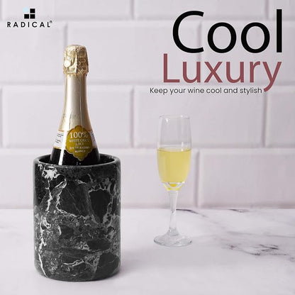 Radicaln Marble Wine Chiller Black 6.5" Inches Handmade Beverage Cooler - Image 3