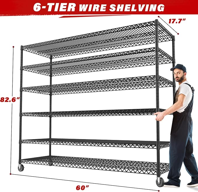 REIBII 6-Tier Wire Shelving Units - Image 3