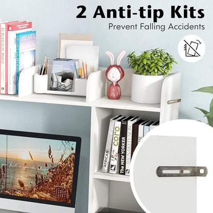 Tangkula Desktop Bookshelf, Countertop Storage Hutch - Image 7
