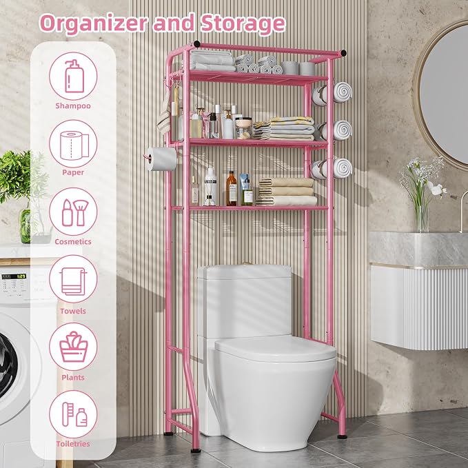 Simple Trending 3 Tier Over The Toilet Rack, Shelf Bathroom, Bathroom Stand - Image 4