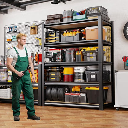 71.2" H Garage Shelving 5T Storage Shelves, Metal Adjustable Shelving Unit - Image 8