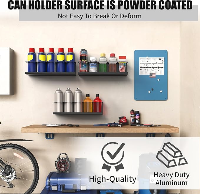 2 Pack Wall-Mounted Aerosol Spray Can Holder Storage Rack, Heavy-Duty Paint - Image 6