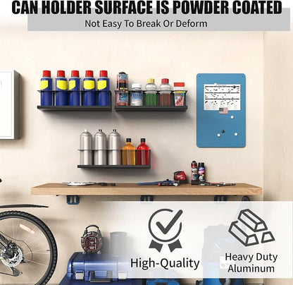 2 Pack Wall-Mounted Aerosol Spray Can Holder Storage Rack, Heavy-Duty Paint - Image 6
