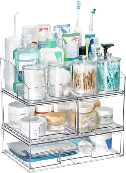 Vtopmart 8 PCS Bathroom Countertop Organizer, 1 Divided Tray by Vtopmart