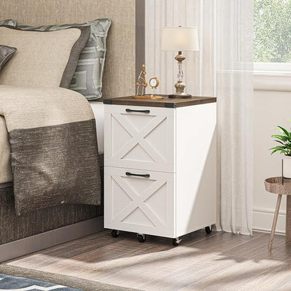 Halitaa Farmhouse 2 Drawer Small File Cabinet - Image 4