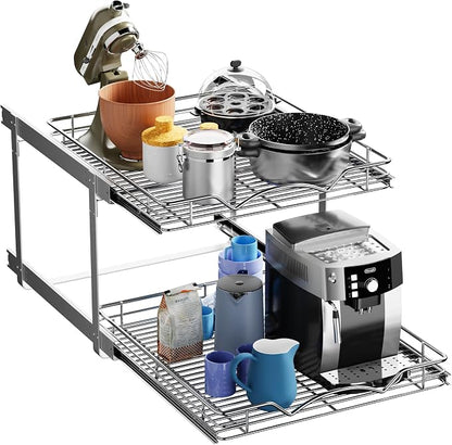 HOLDN’ STORAGE Two Tier Pull Out Cabinet Organizer, Individual Sliding Drawers by HOLDN%E2%80%99STORAGE