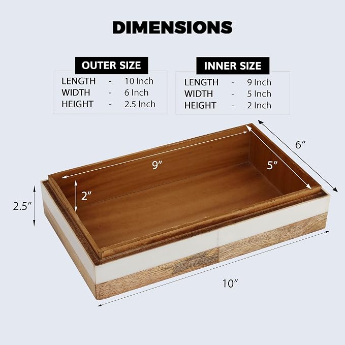 Handicrafts Home White Decorative Storage Box - Image 3