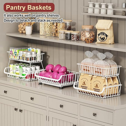 3-Tier Rolling Pantry Cart - Image 4