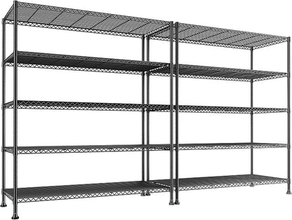REIBII 45.5''W Storage Shelves Wire Shelving, 5 Tier Pantry Shelves by REIBII