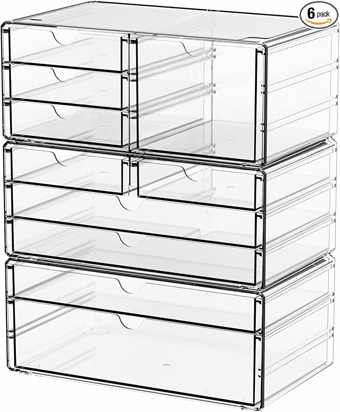 3 Pack Clear Storage Drawers by Yieach