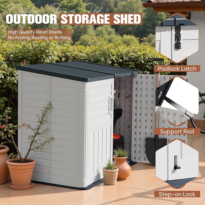 TUOZE 34 Cu Ft Resin Storage Shed - Image 2