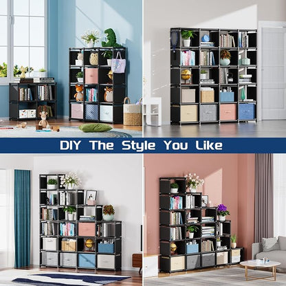 Mavivegue Book Shelf, 20 Cube Storage Organizer, DIY Bookcase, Metal Cube - Image 3